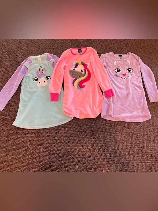 Other - 3 pair of cat and unicorn nightgowns, size kids 10-12